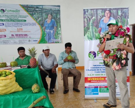 GOBIERNO TRANSFIERE RECURSOS PARA EL FORTALECIMIENTO DE LA PRODUCCIÓN DE BANANO Y PIÑA Y PIÑA  EN EL NORTE PACEÑO