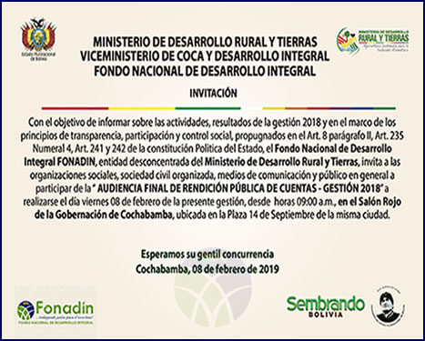 <span id='sec'>RENDICIÓN PÚBLICA DE CUENTAS FINAL:</span><br><span id='prim'>GESTIÓN 2018</span>